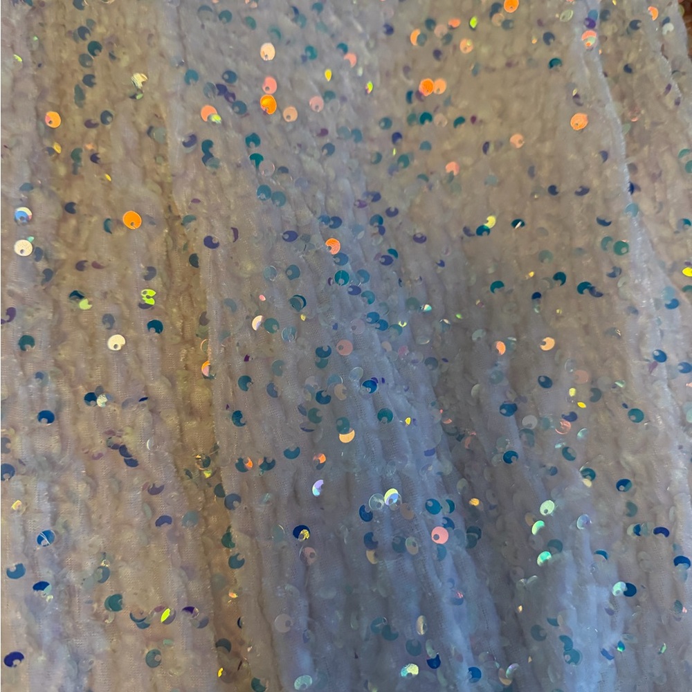 Sequin Embellished Prom dress in Iridescent Blue